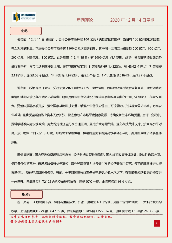早间评论