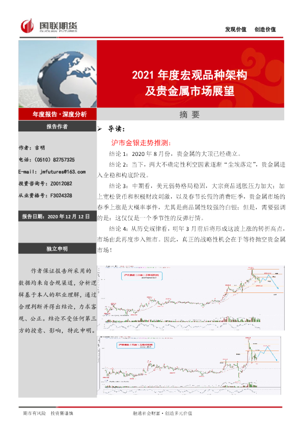 2021年度宏观品种架构及贵金属市场展望