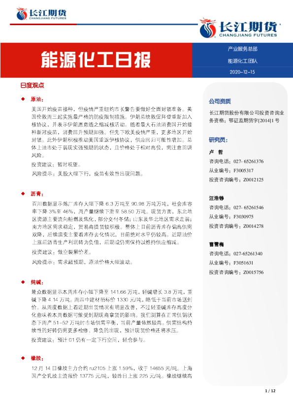 能源化工日报