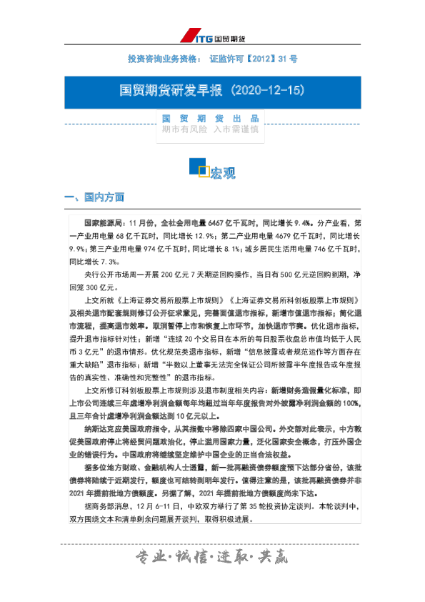 研发早报：宏观