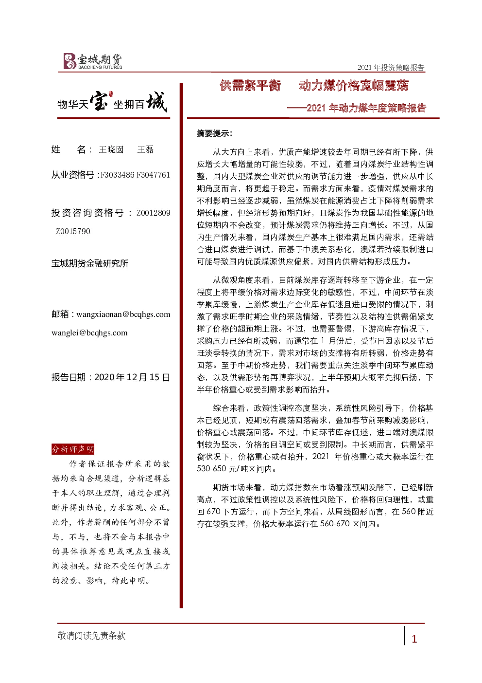 报告封面