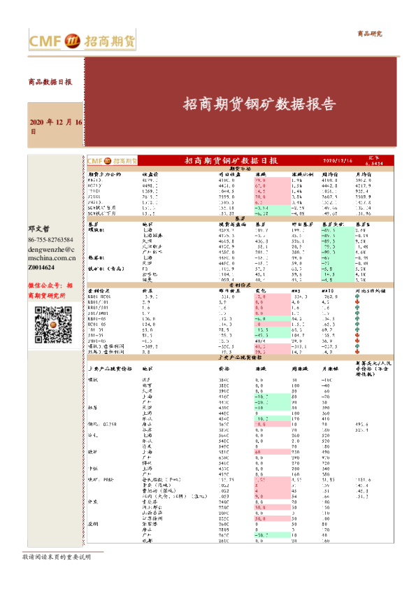 钢矿数据报告