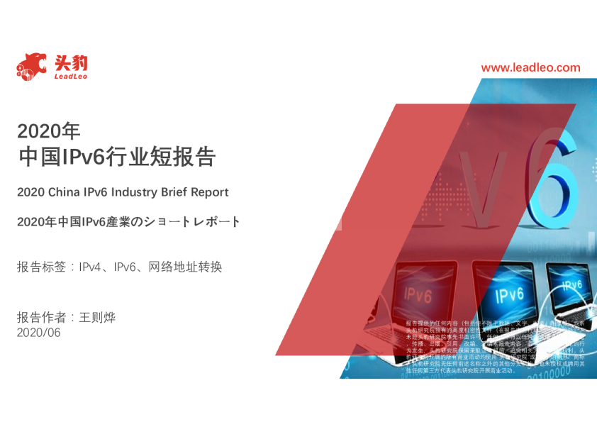 2020年中国IPV6行业短报告