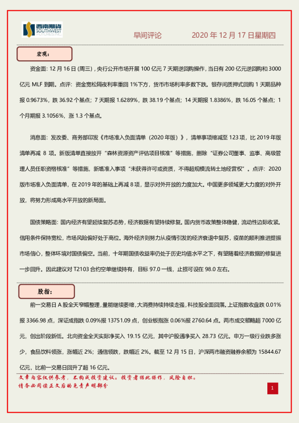 早间评论
