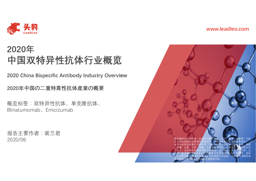 2020年中国双特异性抗体行业概览