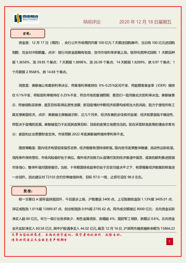 早间评论