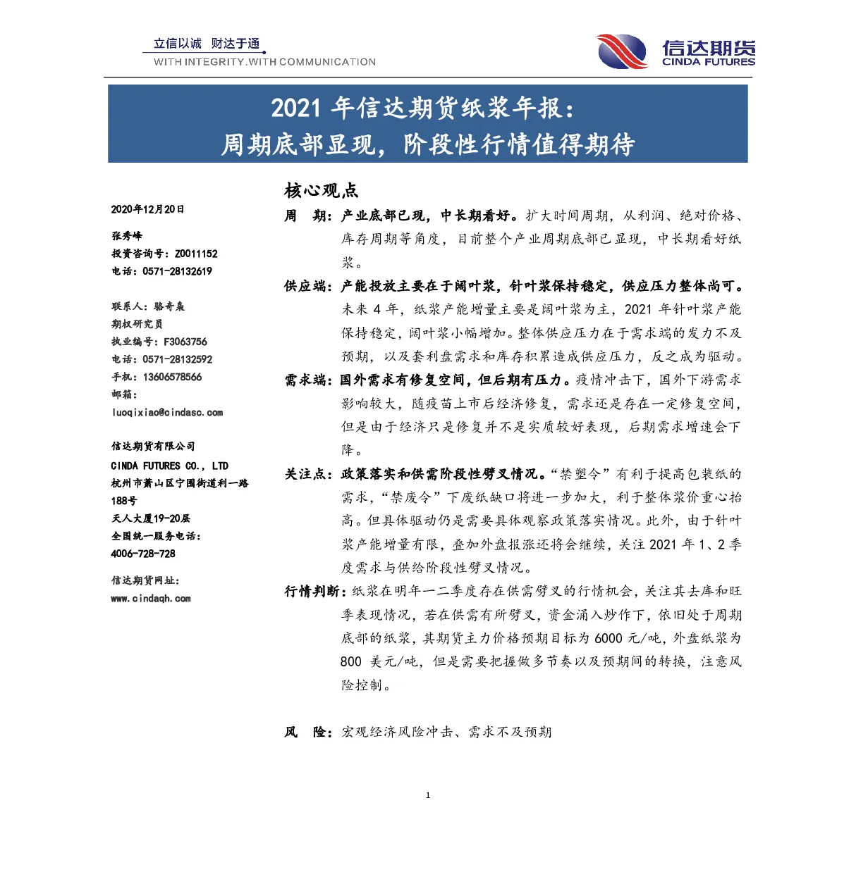 报告封面