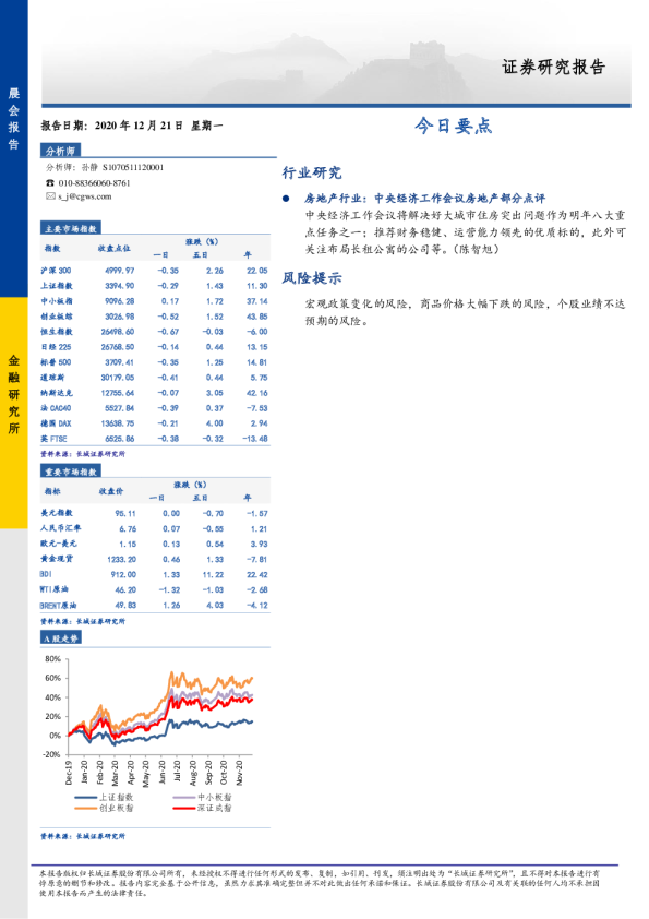 长城证券晨会报告