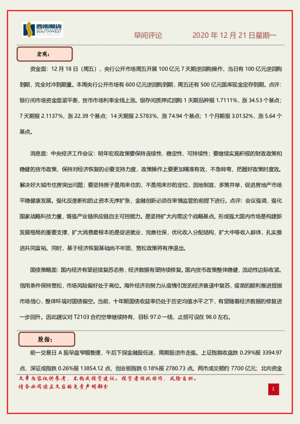 早间评论