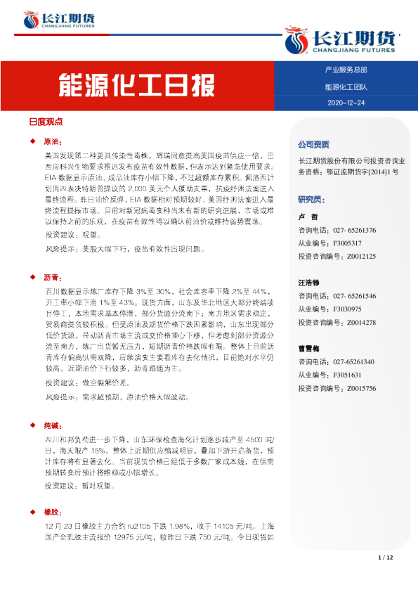 能源化工日报
