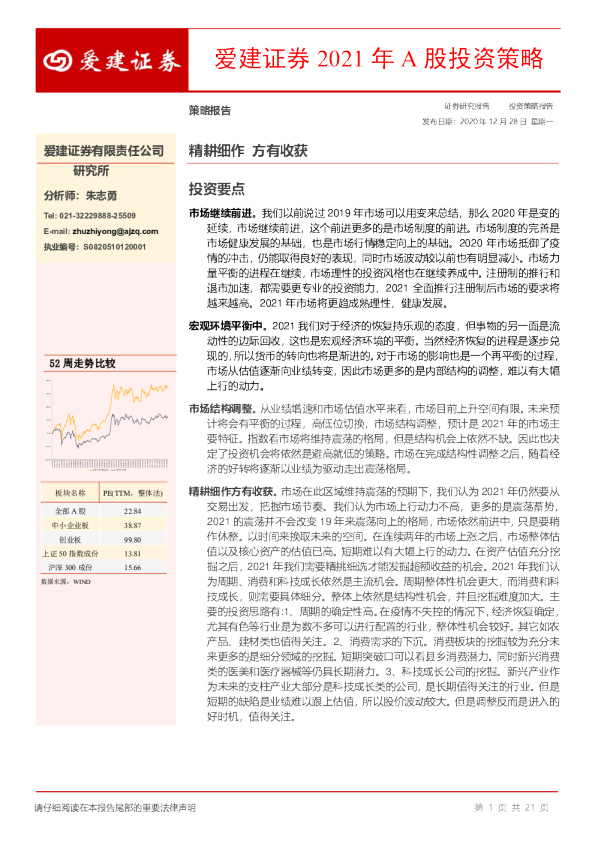2021年A股投资策略