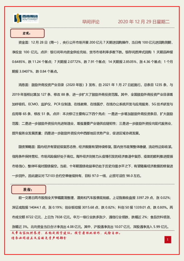 早间评论