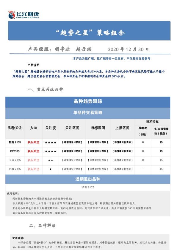 “趋势之星”策略组合