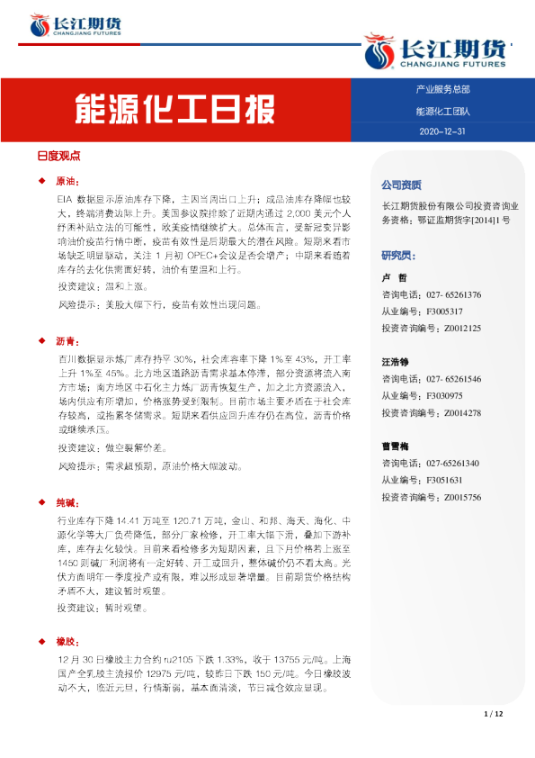 能源化工日报