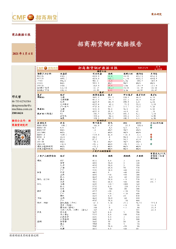钢矿数据报告