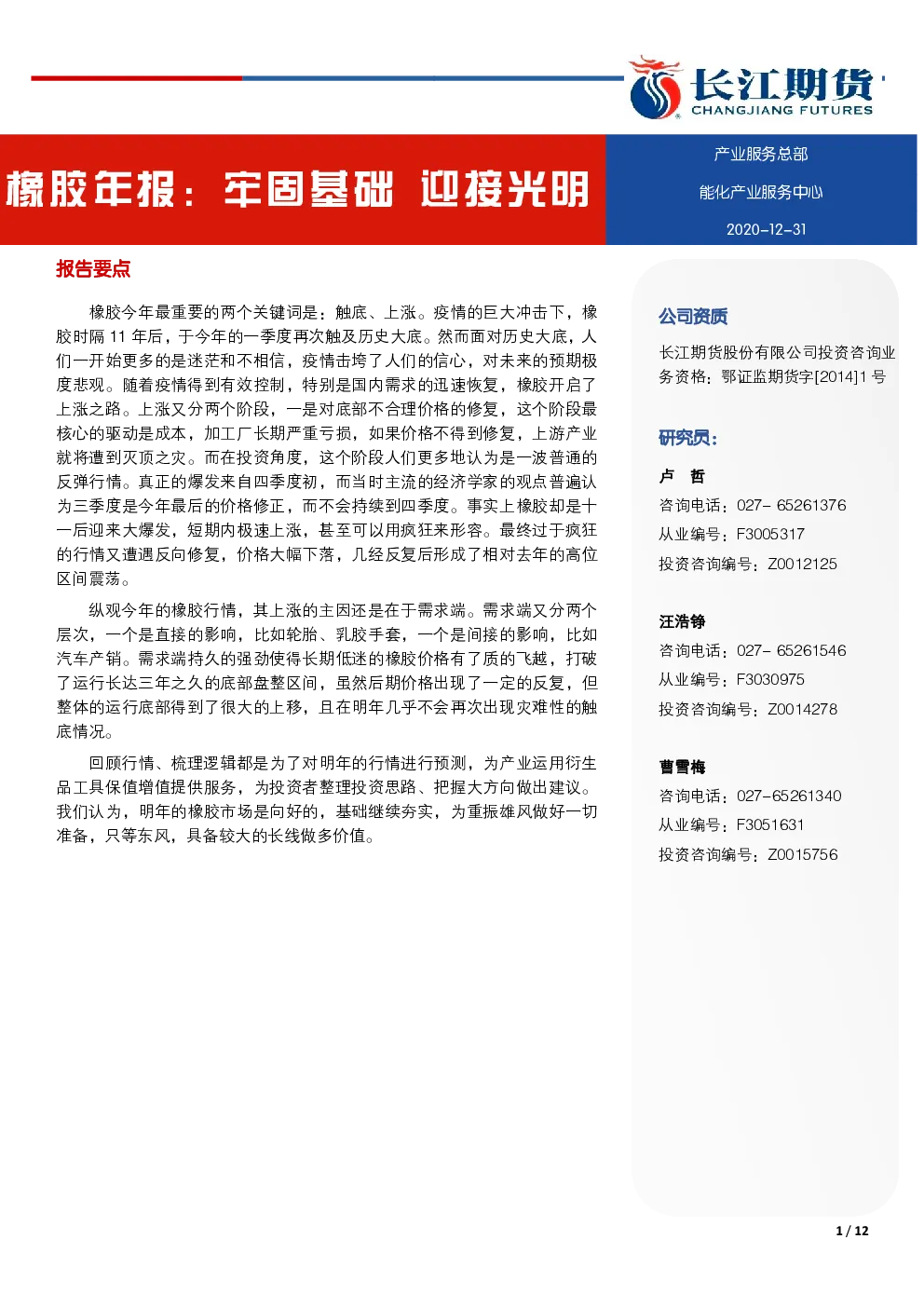 报告封面