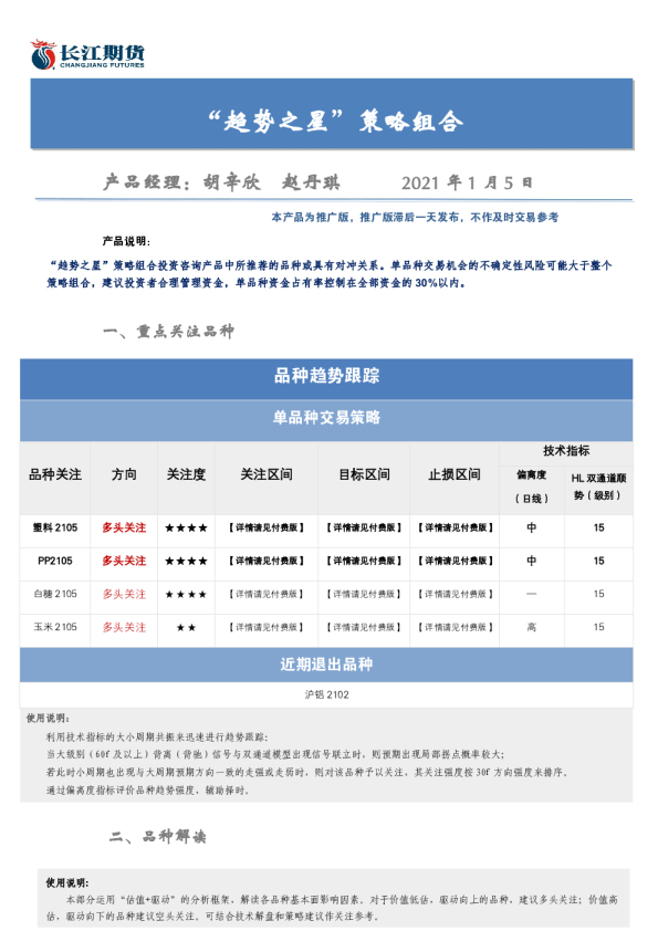 “趋势之星”策略组合