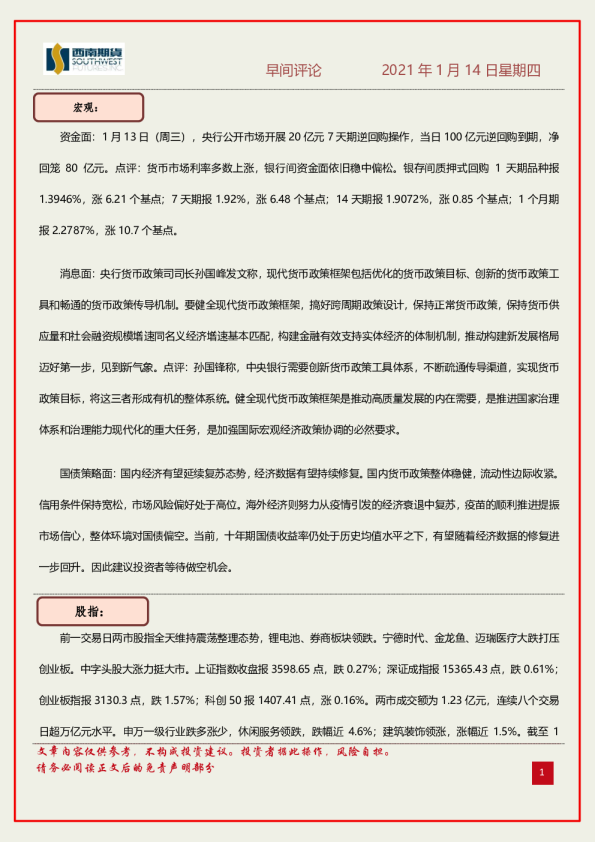 早间评论
