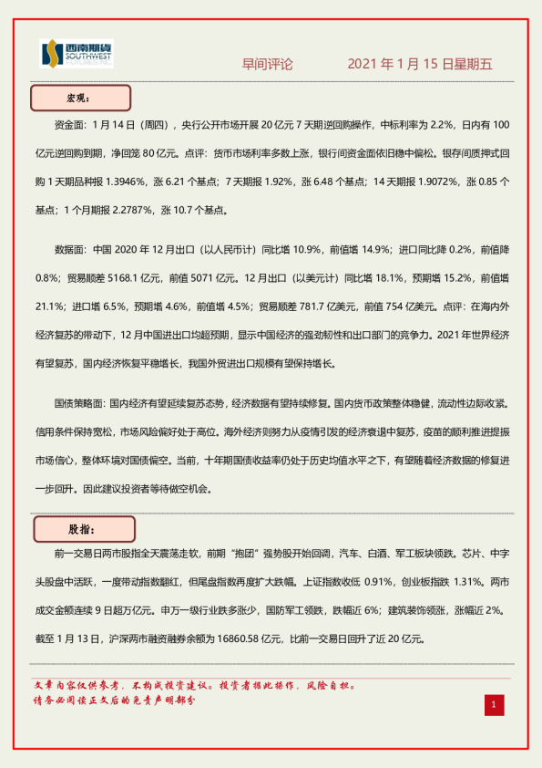 早间评论