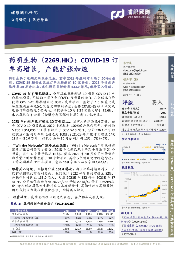 COVID-19订单高增长，产能扩张加速