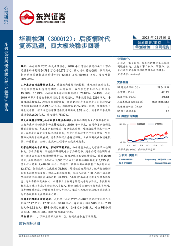后疫情时代复苏迅速，四大板块稳步回暖