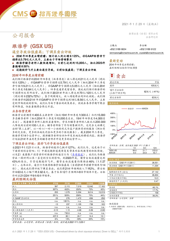 逼空导致估值虚高，下调至卖出评级