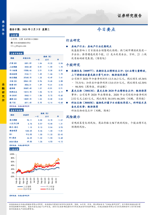 长城证券晨会报告