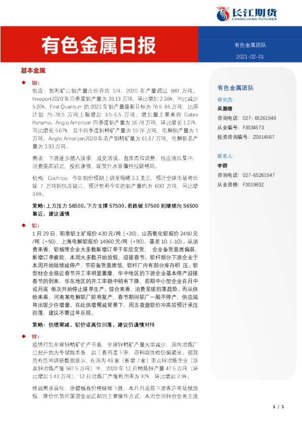 有色金属日报