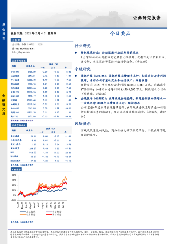 长城证券晨会报告