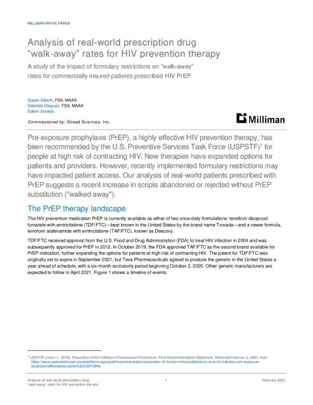 艾滋病毒预防治疗的现实处方药“退出”率分析