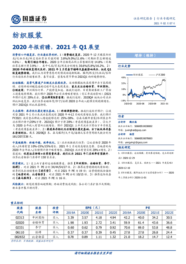 2020年报前瞻，2021年Q1展望