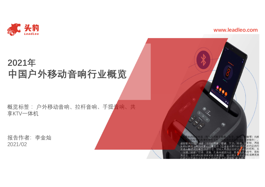 2021年中国户外移动音响行业概览