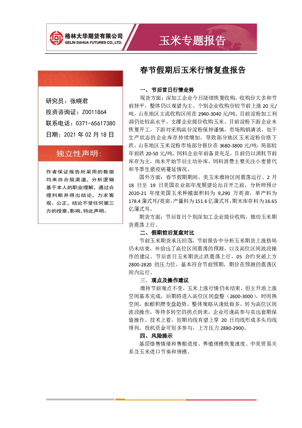 报告封面