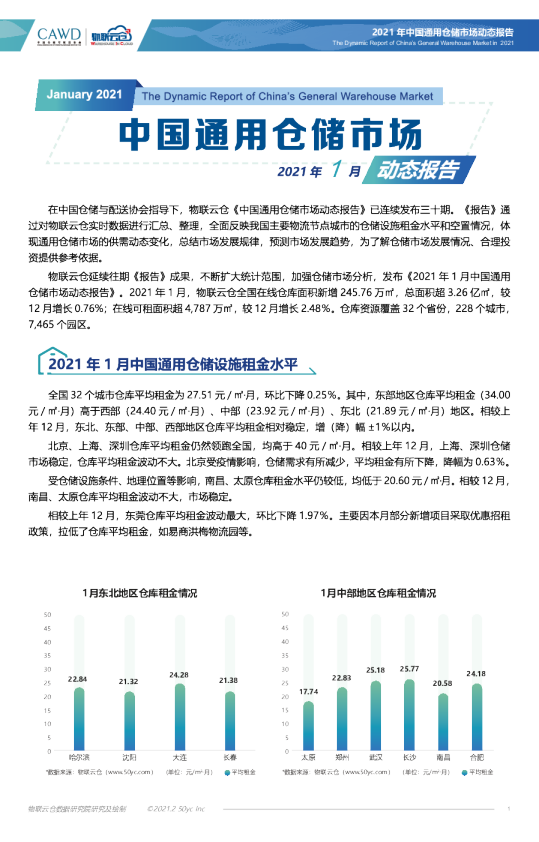 2021年1月中国通用仓储市场动态报告