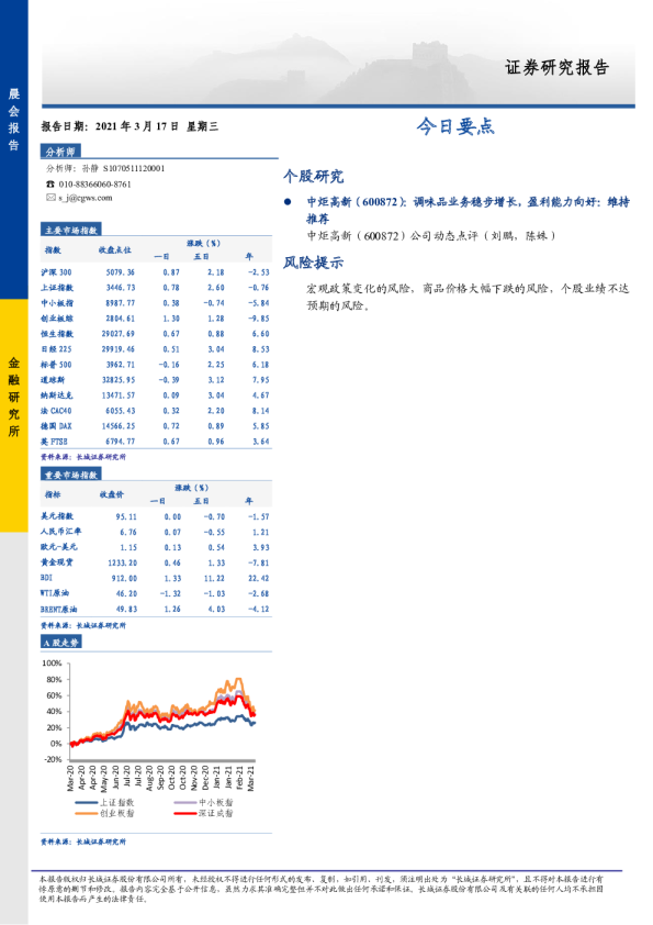 长城证券晨会报告