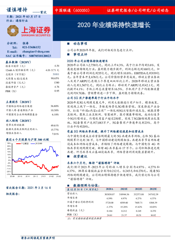 2020年业绩保持快速增长
