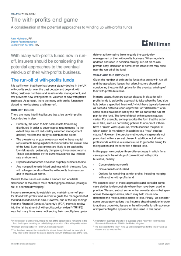 盈利结束游戏：对盈利基金清算潜在方法的思考