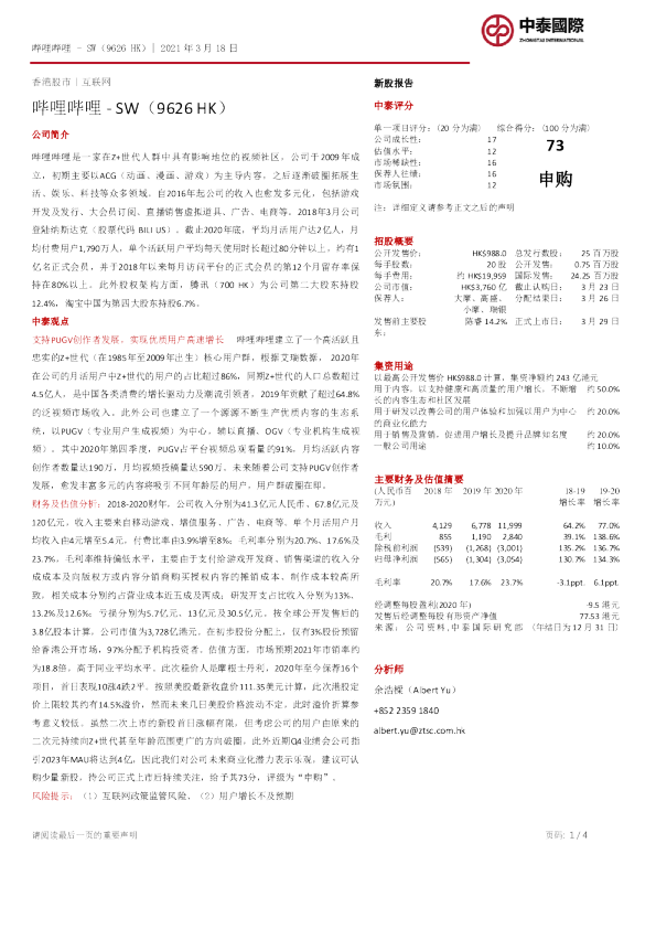 新股报告