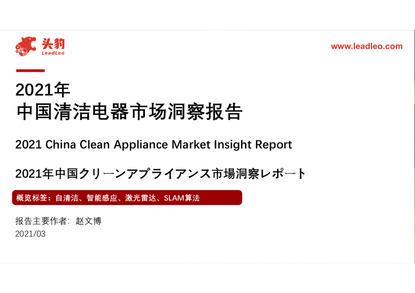 2021年中国清洁电器市场洞察报告