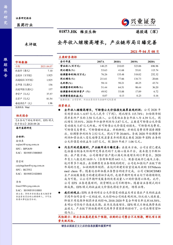 全年收入继续高增长，产业链布局日臻完善