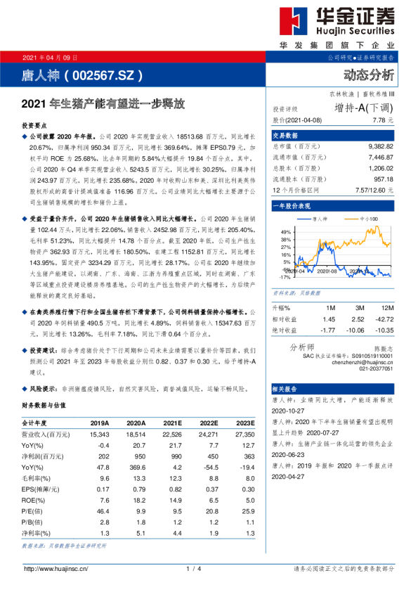 2021年生猪产能有望进一步释放
