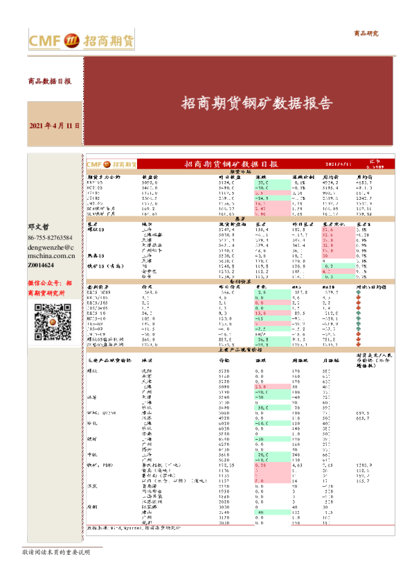 钢矿数据报告