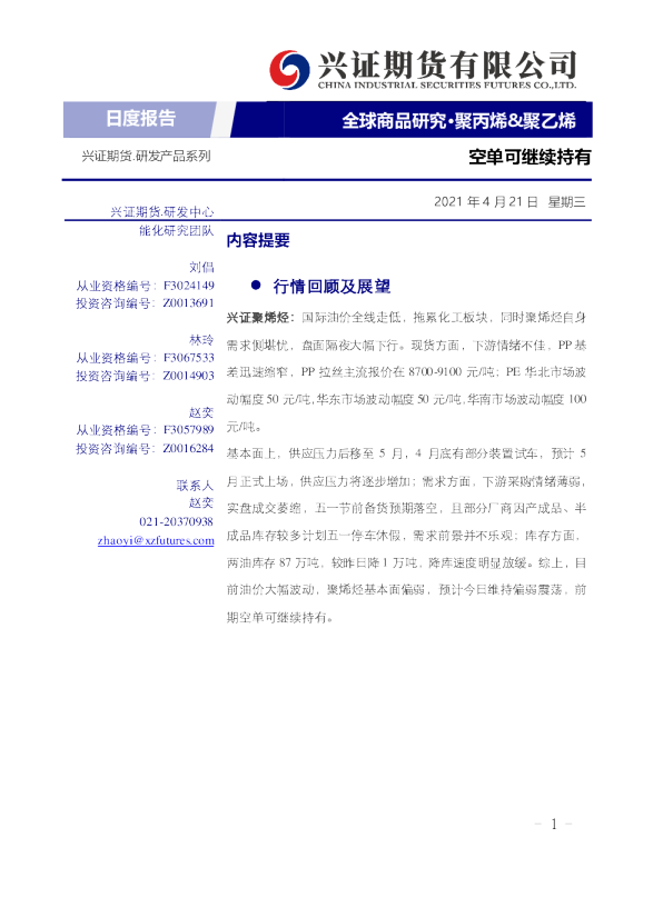 空单可继续持有