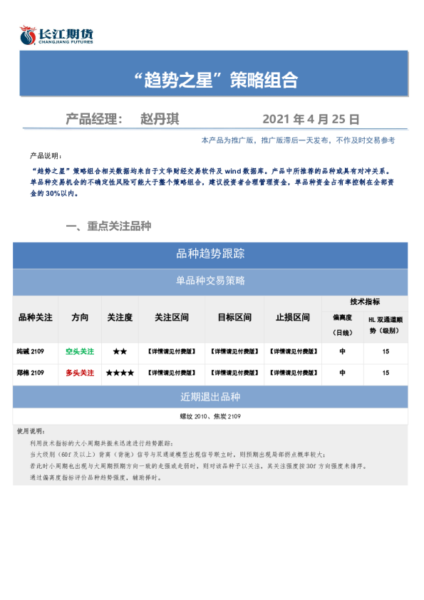 “趋势之星”策略组合