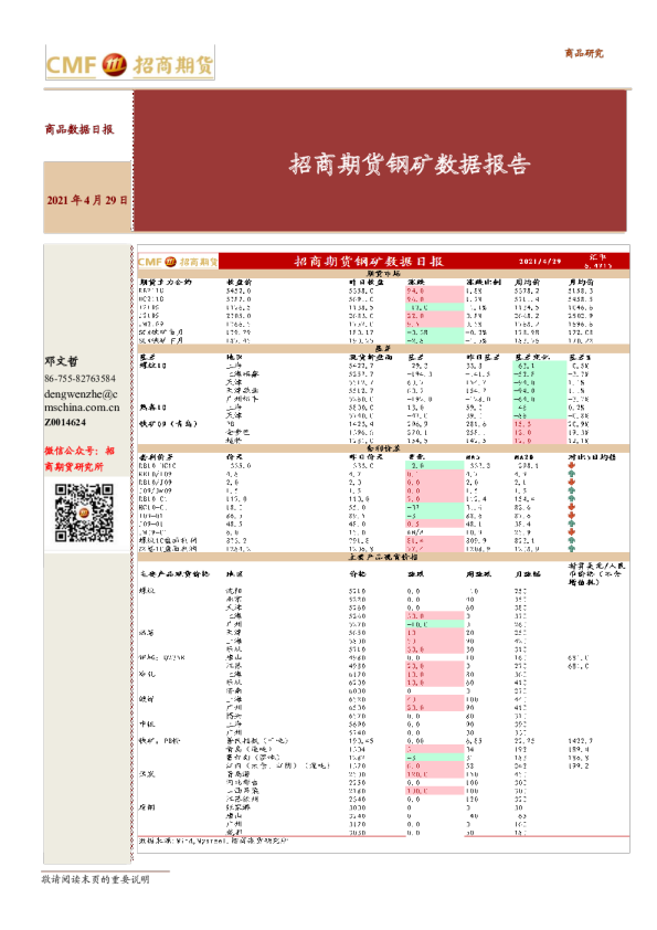 钢矿数据报告