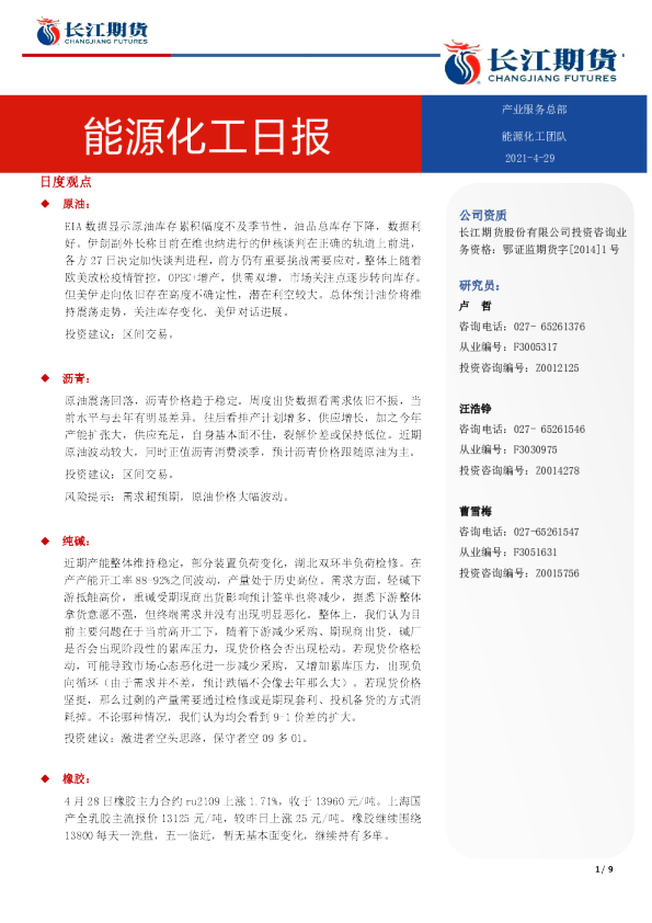 能源化工日报