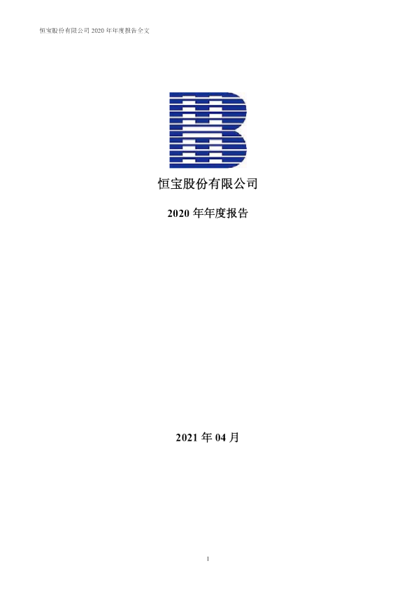 恒宝股份：2020年年度报告