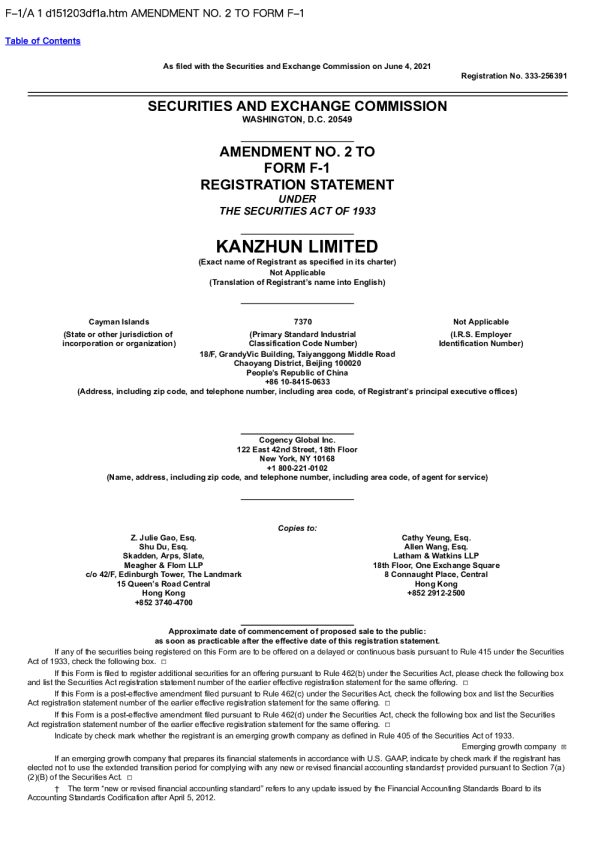 Boss直聘上市ipo招股书 英文 发现报告 Boss直聘上市ipo招股书 英文 发现报告