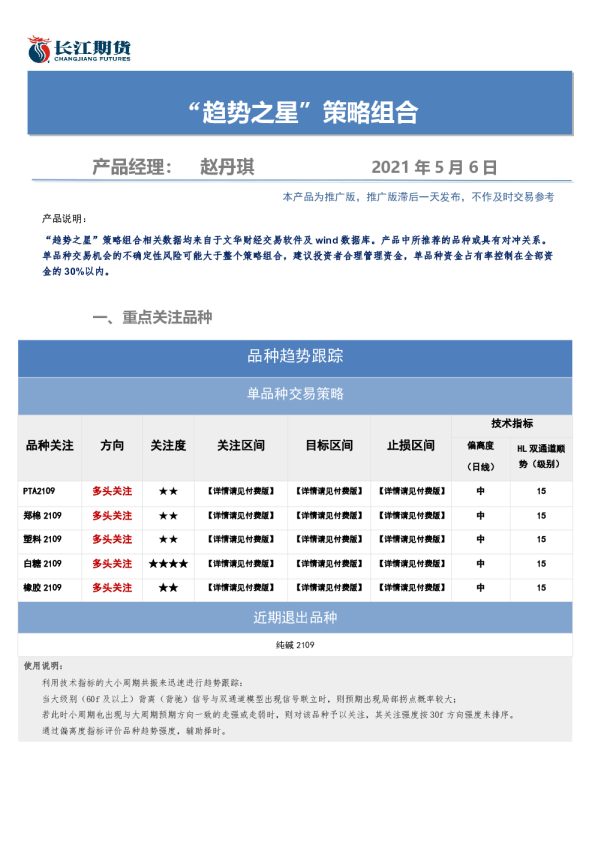“趋势之星”策略组合
