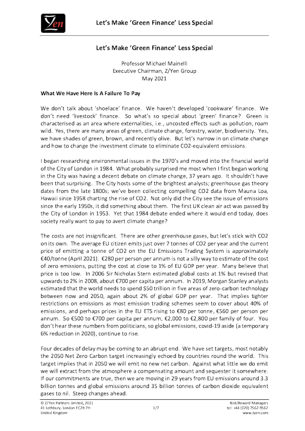 数字化为好-代表一些东西，否则你会倒下：第章-“让我们让‘绿色金融’不那么特别”